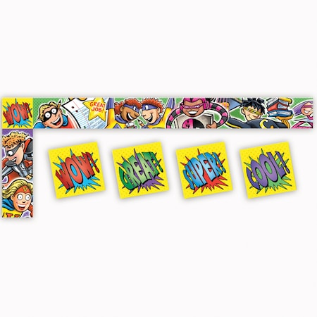North Star Teacher Resources All Around The Board Trimmer, Superheroes, 43 Feet/Pack, PK6 NS4214